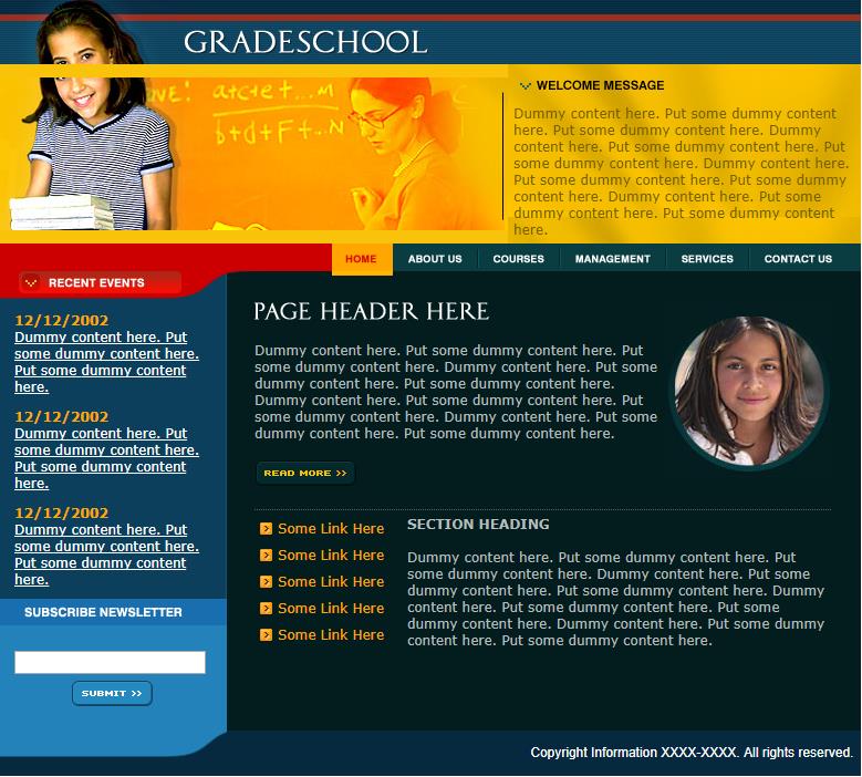 大气深色效果的儿童教育网站模板下载