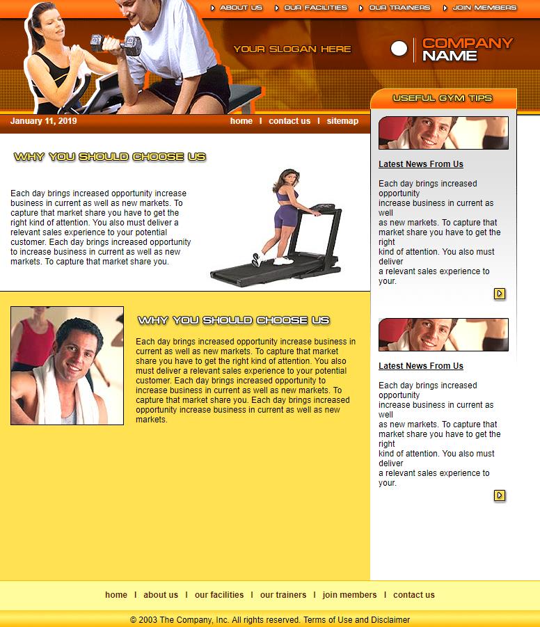 实用简洁效果的健身企业网站模板下载