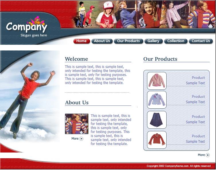 简洁红色效果的服饰商务网站模板下载