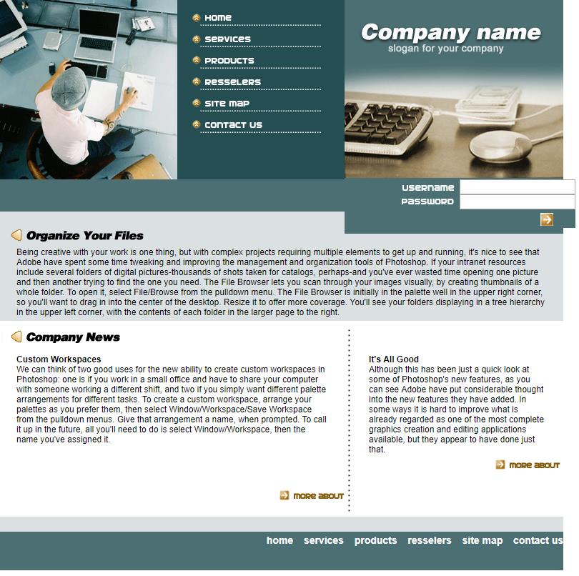 简洁绿色效果的企业电脑网站模板下载