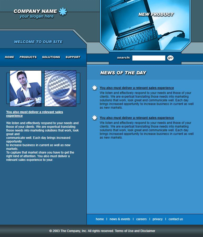 欧美简洁风格的电脑企业网站模板下载