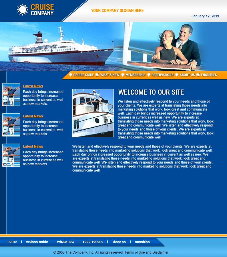 简洁清爽效果的船舰公司网站模板下载