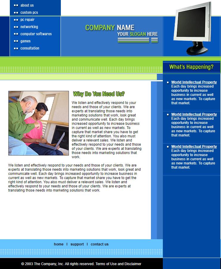 清新简洁风格的企业电脑网站模板下载