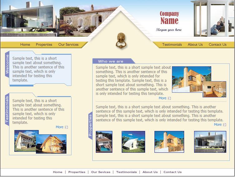 简洁创意效果的别墅网站模板下载