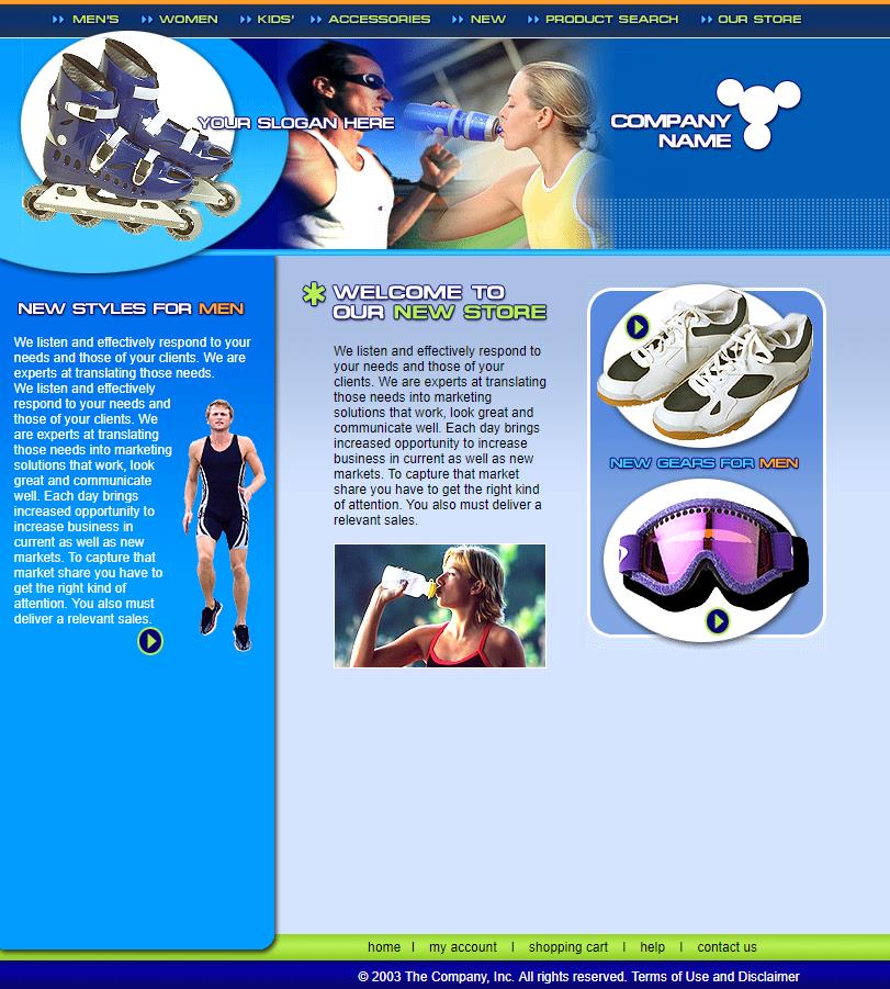 简洁蓝色精致的跑步商务网站模板下载