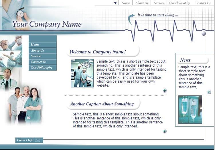 浅蓝效果的企业医院网站模板下载