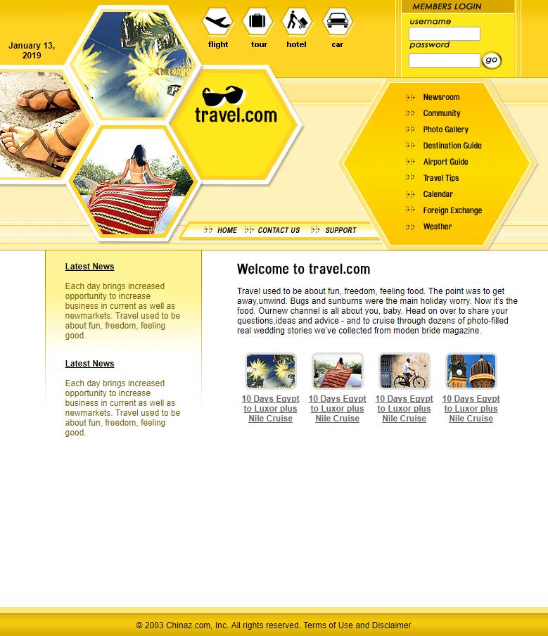 简洁橙色效果的旅游公司网站模板下载