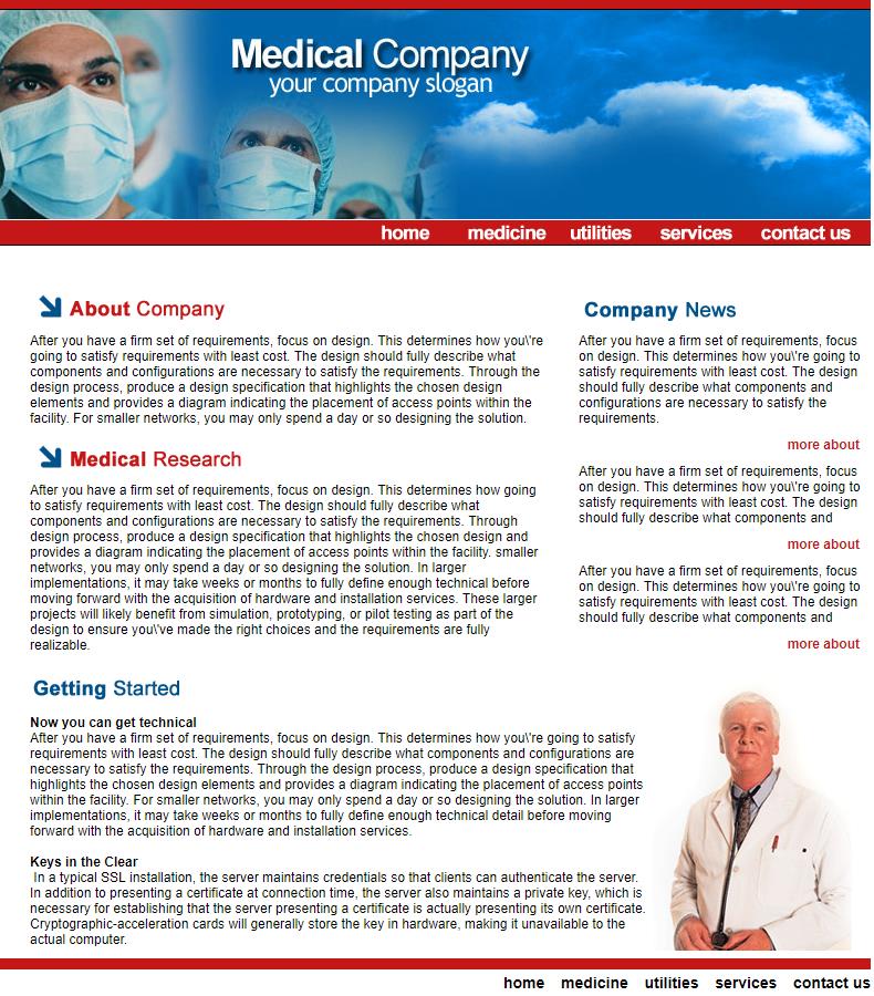 简洁实用通用的医疗医院网站模板下载