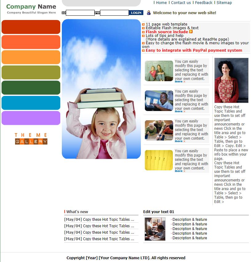 简洁绿色效果的儿童教育网站模板下载