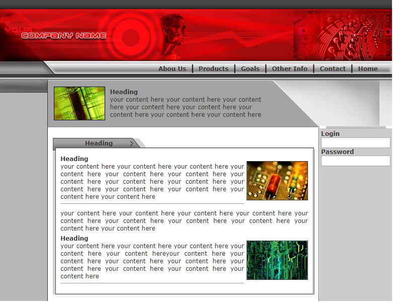 红色质感效果的公司网站模板下载