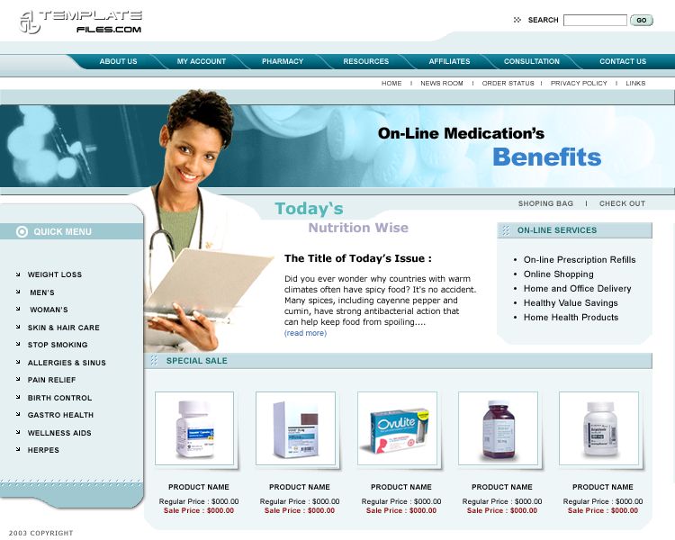 简洁清新通用的药品工厂网站模板下载