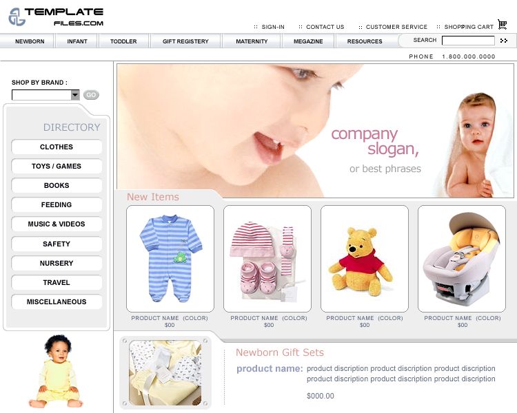 可爱清新实用的婴儿企业网站模板下载