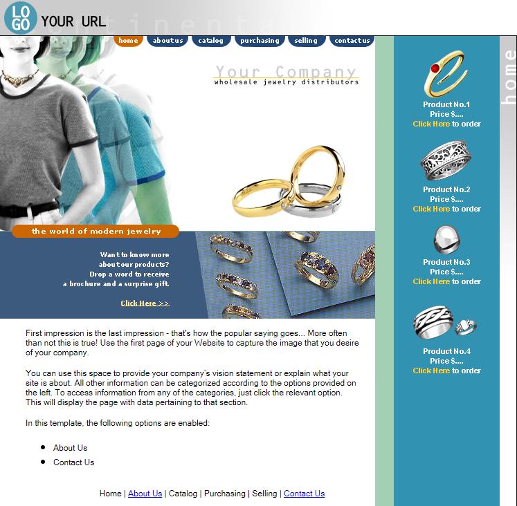 简洁精致实用的珠宝企业网站模板下载
