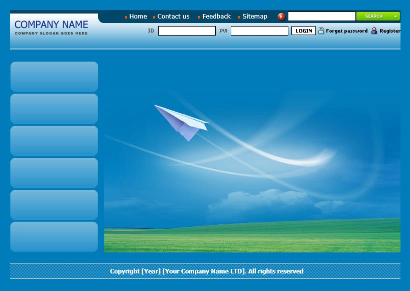 蓝色精美通用的科技公司网站模板下载