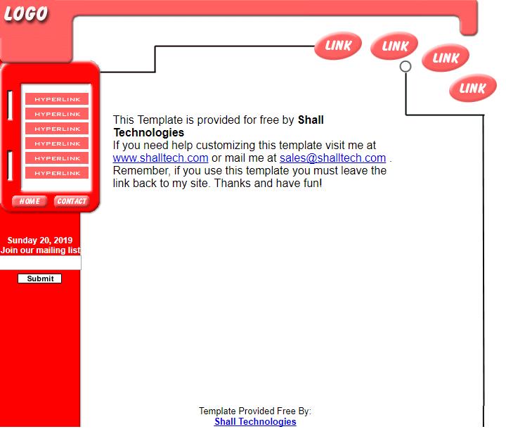 简实红色简洁的个性整站模板下载