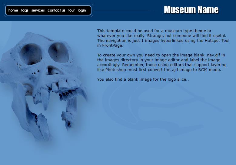 骷髅酷炫实用的历史实验室网站模板下载