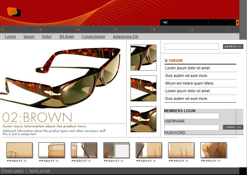 简洁通用风格的眼镜饰品网站模板下载