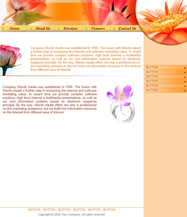 漂亮清新效果的花企业网站模板下载