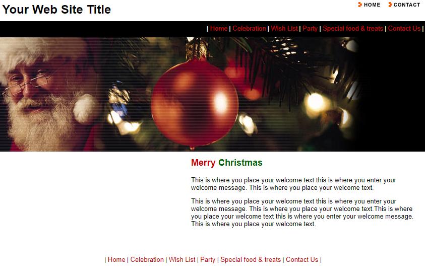 简洁精致风格的圣诞老公公节日整站模板下载