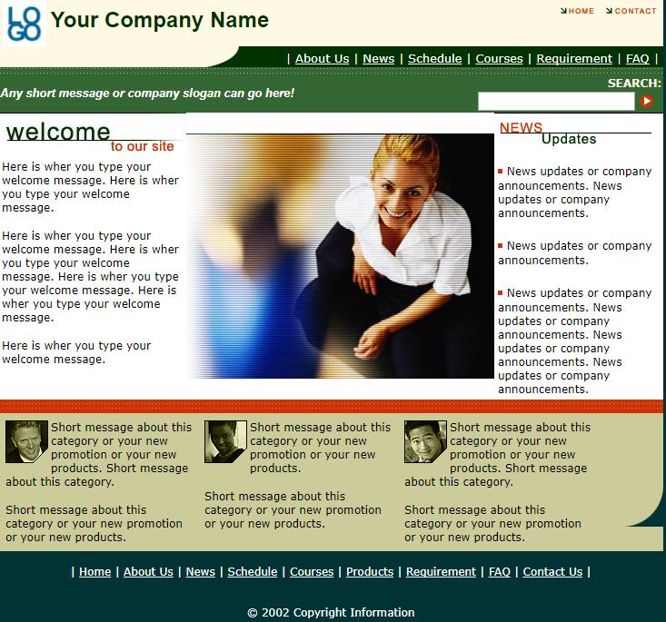 清新简洁实用效果的商务公司网页模板下载