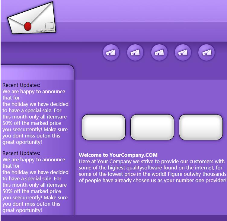 紫色干净漂亮的邮件公司整站模版下载