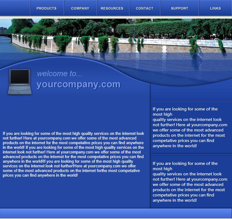 蓝色纯色效果的公司网站模版下载