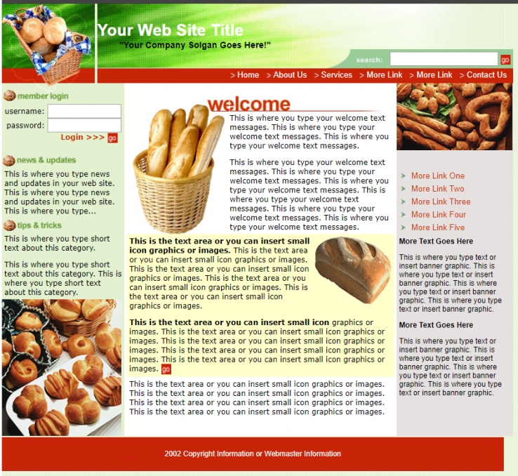 红色简洁风格的食品网站整站模板下载