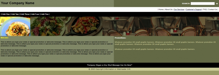绿色简洁风格的西餐食品网站模板下载