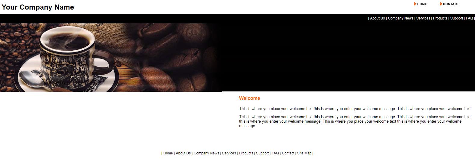 黑色简洁风格的咖啡网站模板下载