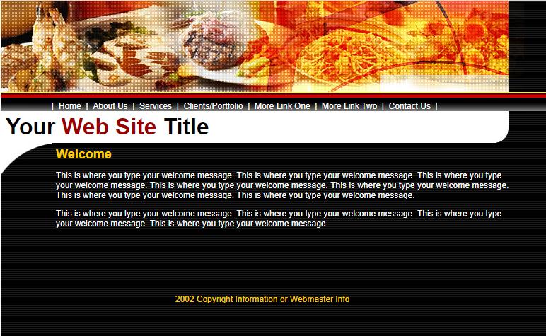 黑色简洁风格的西餐厅整站网站模板下载
