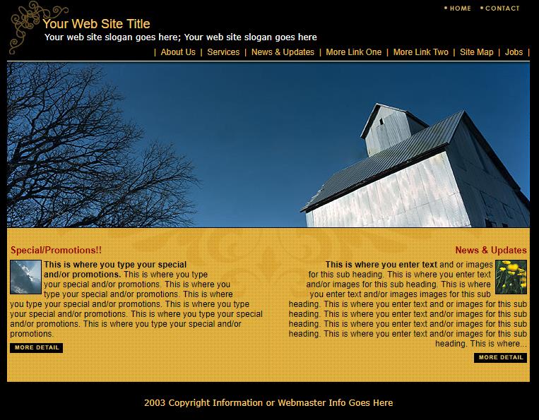黄色简洁风格的建筑企业网站模板下载