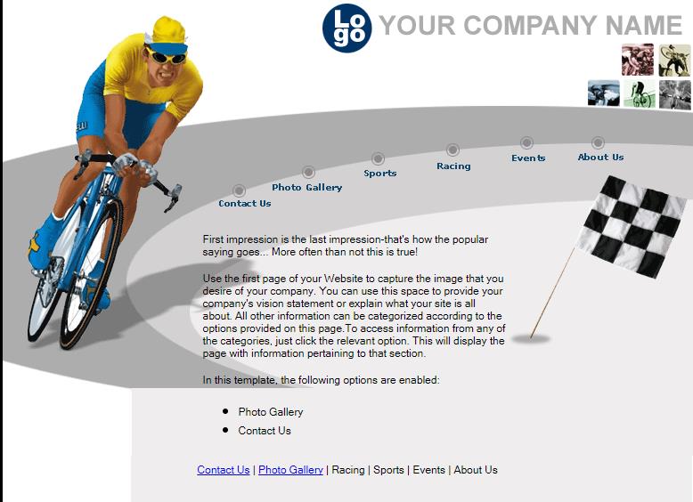 灰色简洁风格的运动企业网站模板下载