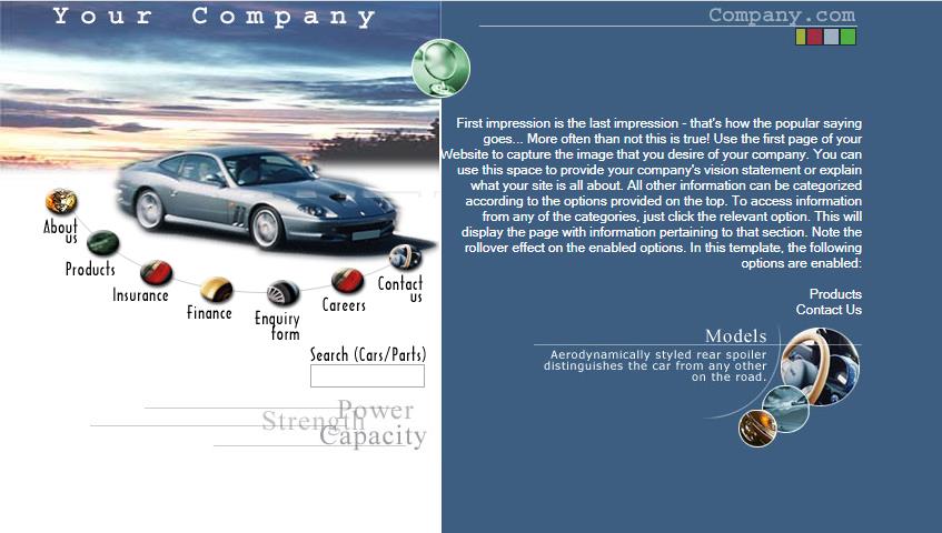 深蓝色简洁风格的汽车企业网站模板