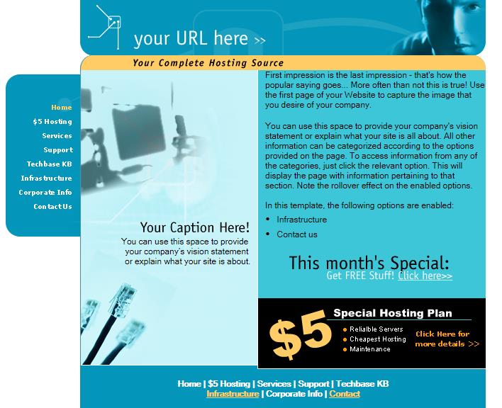 蓝色创意风格的商务企业网站模板