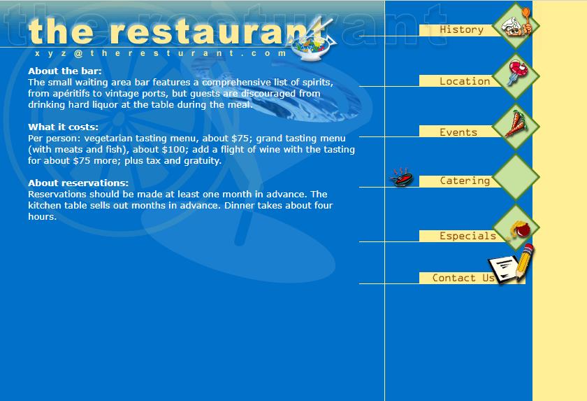 黄色个性风格的餐馆企业网站模板