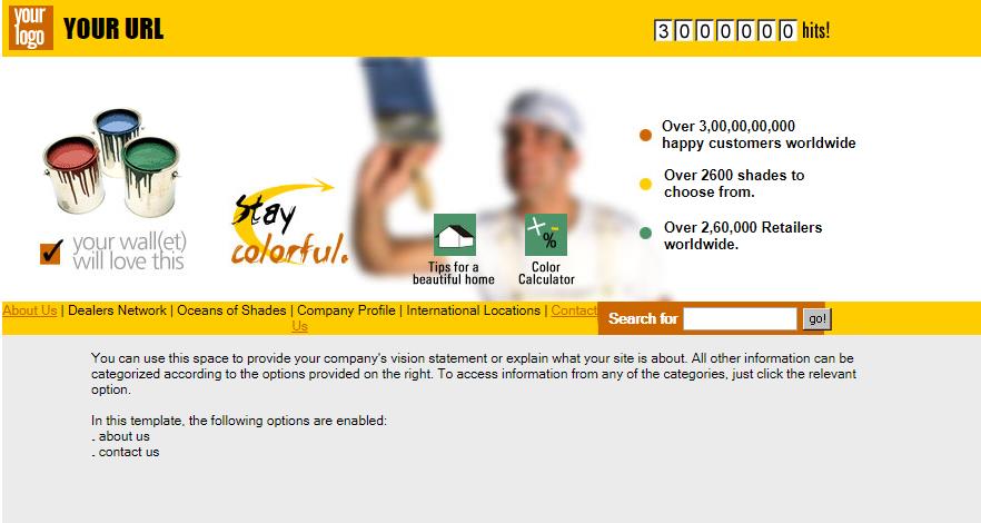 黄色简洁风格的油漆装修企业网站模板