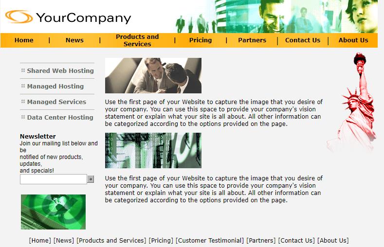 黄色实用风格的公司介绍企业网站模板