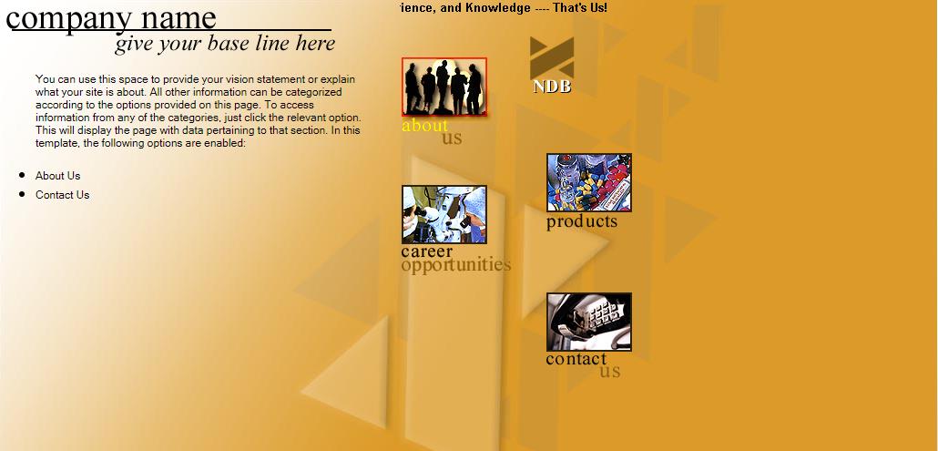 黄色简洁风格的公司简介企业网站模板