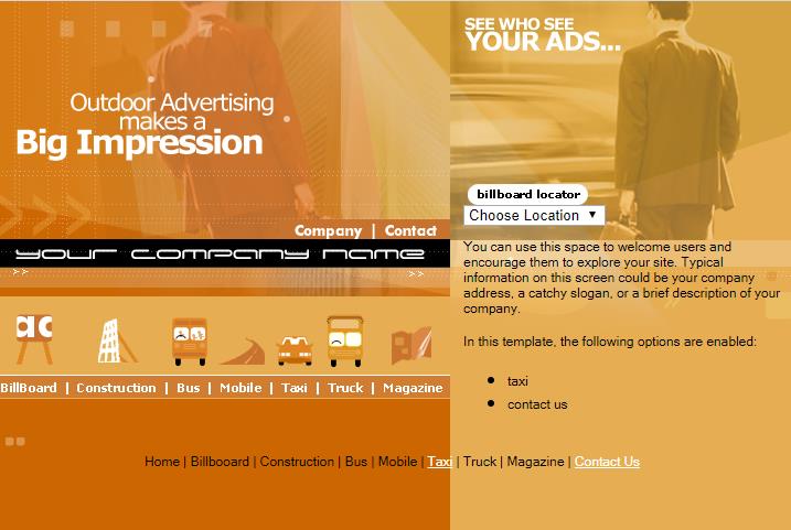 黄色创意风格的户外广告企业网站模板