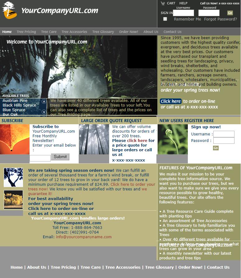 灰色实用风格的植物企业网站模板