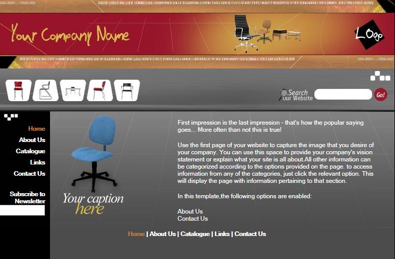 灰色实用风格的椅子企业网站模板