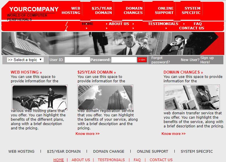 红色实用风格的网络科技公司企业网站模板