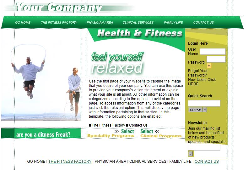 绿色创意风格的跳绳运动企业网站模板