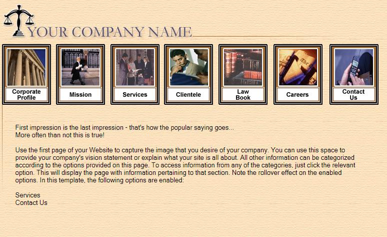 米黄色简洁风格的公司形象设计企业网站模板