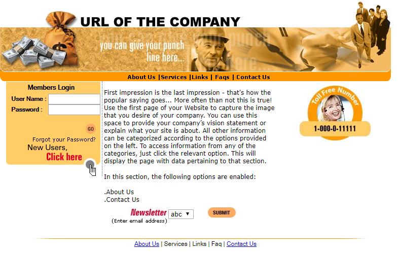 黄色精美风格的商务企业网站模板