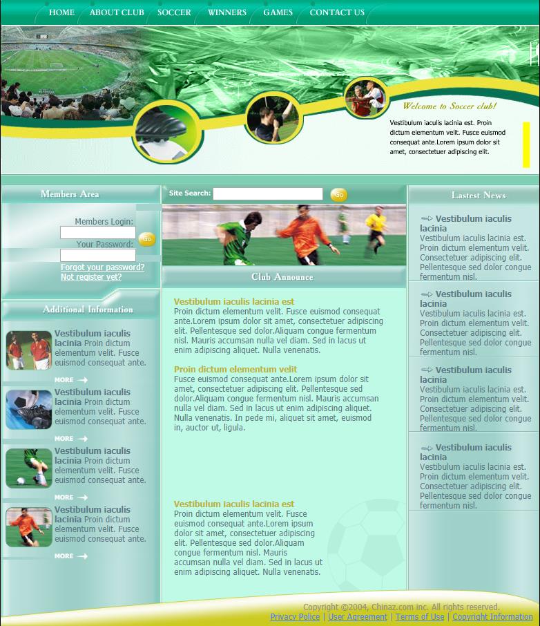 精致漂亮风的足球企业网站模板下载