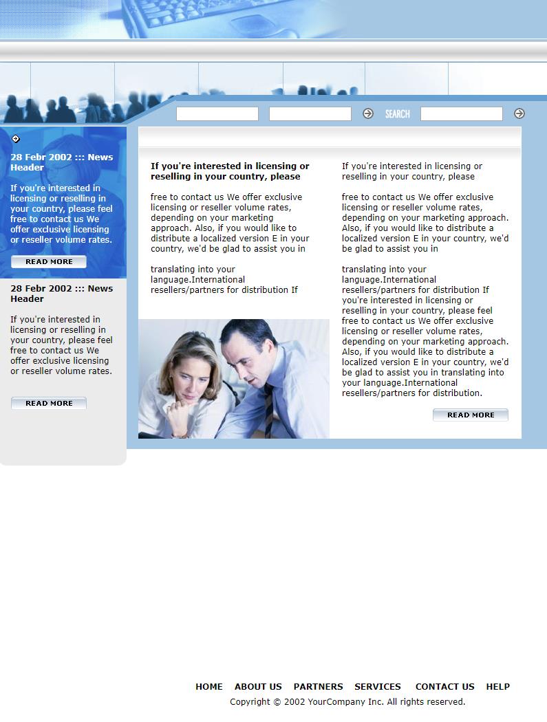 个性蓝色风格的商务企业网站源码下载