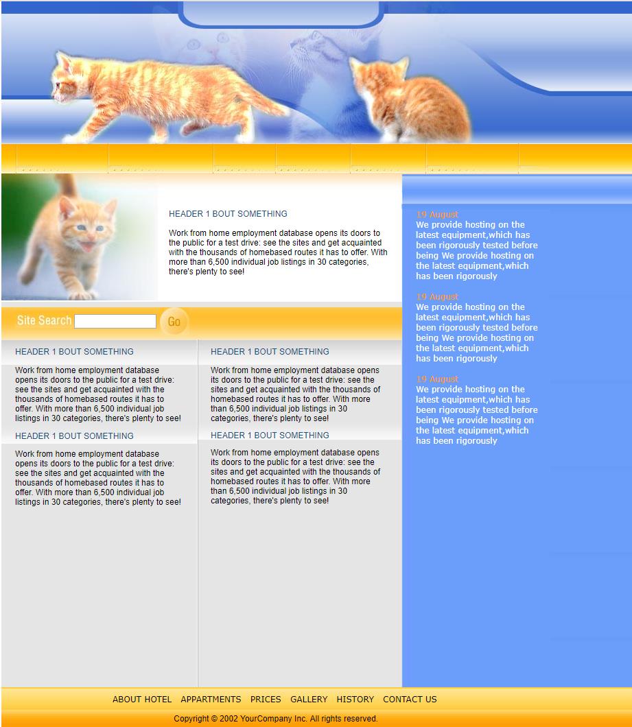 橙色简洁风格的猫宠物整站模板源码下载
