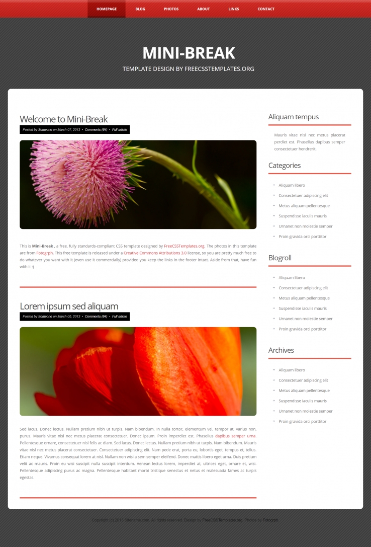 精致红黑调的鲜花企业网页模板下载