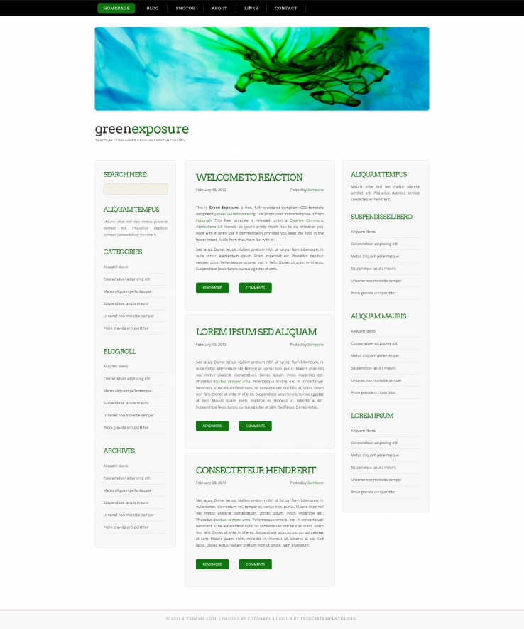 简洁渲染绿色的企业设计网页模板下载